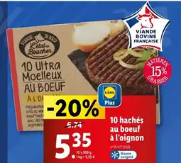 Lidl L'état du Boucher 10 hachés au boeuf à l’oignon offre