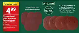 Lidl PARKSIDE Papier abrasif pour ponceuse multisupports offre