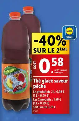 Lidl Freeway Thé glacé saveur pêche offre