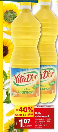 Lidl Vita d'Or Huile de tournesol offre