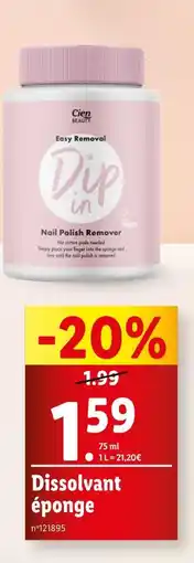 Lidl Cien Dissolvant éponge offre