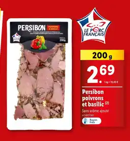 Lidl Persibon poivrons et basilic offre