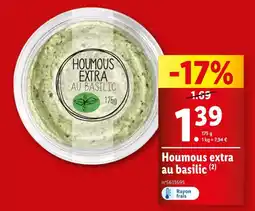 Lidl Houmous extra au basilic offre