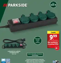 Lidl PARKSIDE Bloc multiprise d’extérieur IP44 offre