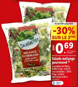 Lidl SALADINETTES Salade mélange gourmand offre
