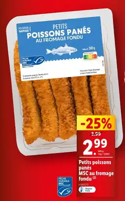 Lidl Petits poissons panés MSC au fromage fondu offre