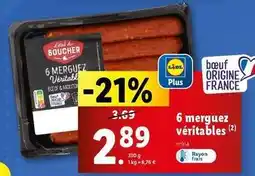 Lidl L'étal boucher - 6 merguez véritables offre