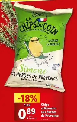 Lidl La chips du coin - chips artisanales aux herbes de provence offre