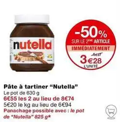 Monop' Nutella - pâte à tartiner offre