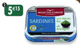 Maximo Sardines huile d'olive aux algues Bio de Bretagne offre