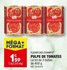 ALDI FLEURS DES CHAMPS PULPE DE TOMATES offre