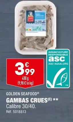 ALDI GOLDEN SEAFOOD GAMBAS CRUES offre
