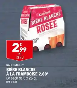 ALDI KARLSQUELL BIÈRE BLANCHE À LA FRAMBOISE 2,80° offre