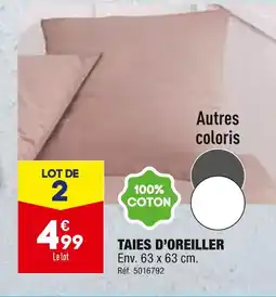 ALDI TAIES D’OREILLER offre
