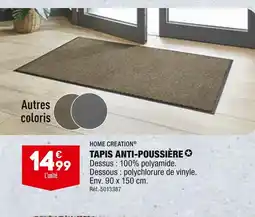 ALDI HOME CREATION TAPIS ANTI-POUSSIÈRE offre