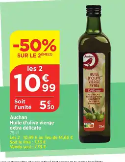Bi1 Auchan Huile d'olive vierge extra délicate offre