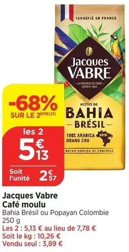Maximarché Jacques Vabre Café moulu offre