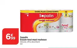 Maximarché Sopalin Essuie-tout maxi rouleaux Décoré, Ultra absorbant X4 offre