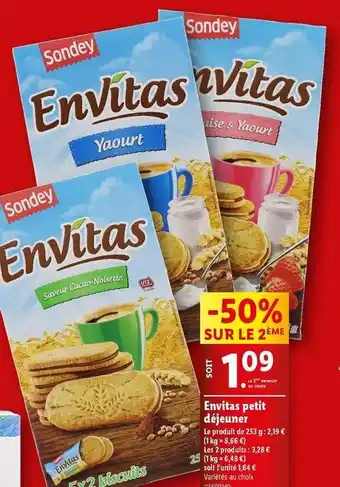 Lidl Sondey - envitas petit déjeuner offre