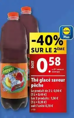 Lidl Freeway - thé glacé saveur pêche offre