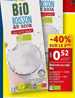 Lidl Boisson au soja bio offre
