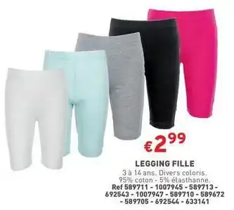 Trafic Legging fille offre