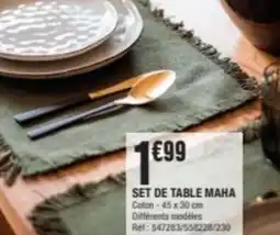 La Foir'Fouille SET DE TABLE MAHA offre