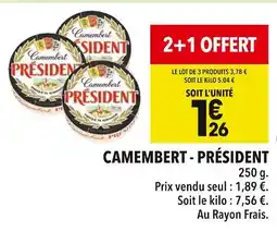 Supeco PRÉSIDENT CAMEMBERT offre