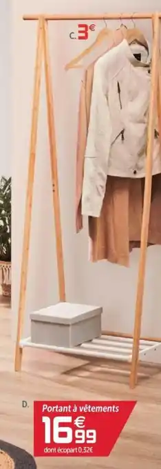 Gifi Portant à vêtements en bambou offre