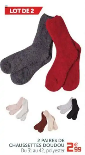 Gifi 2 Paires de chaussettes doudou offre