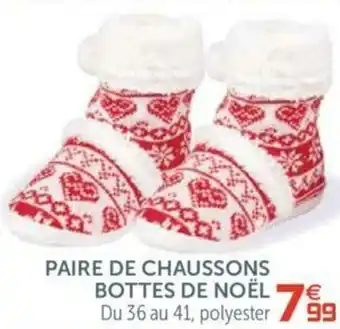 Gifi Paire de chaussons bottes de noël offre