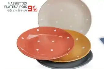 Gifi 4 Assiettes plates à pois offre