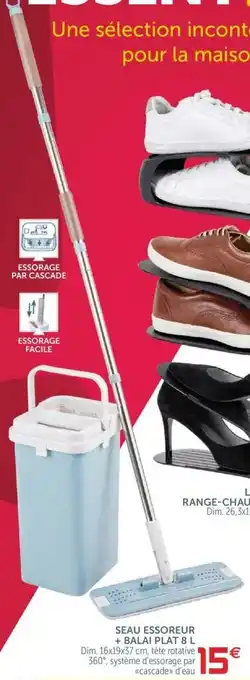 Gifi Seau essoreur + balai plat 8 L offre