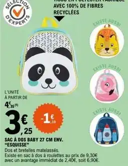 E.Leclerc Esquisse - sac à dos baby 27 cm env offre