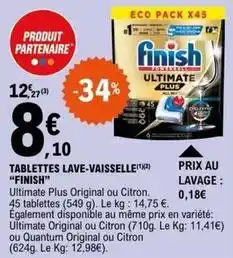 E.Leclerc Finish - tablettes lave-vaisselle offre