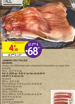 JAMBON CRU ITALIEN NEGRONI