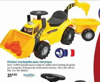 Porteur tractopelle avec remorque