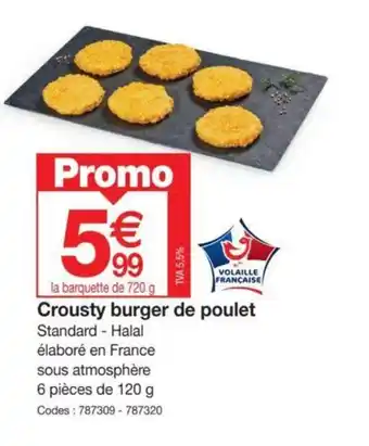 Promocash Crousty burger de poulet offre