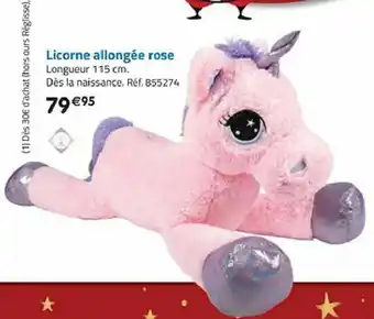 La Grande Récré Licorne allongée rose offre