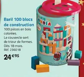 Baril 100 Blocs de Construction