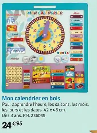 La Grande Récré Mon Calendrier En Bois offre