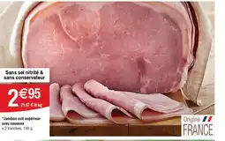 Cora x Carrefour Jambon cuit supérieur avec couenne offre