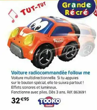 La Grande Récré Voiture Radiocommandée Follow Me offre