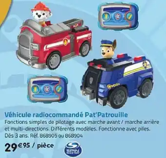La Grande Récré Véhicule Radiocommandé Pat'Patrouille offre