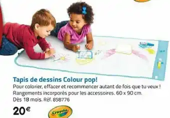 La Grande Récré Tapis de dessins Colour pop! offre