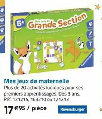 La Grande Récré Mes jeux de maternelle offre