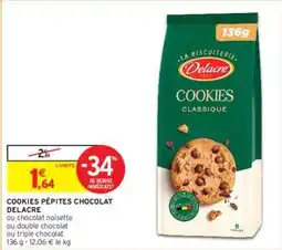 Intermarché Delacre - cookies pépites chocolat offre