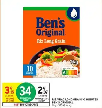 Intermarché Ben's original - riz vrac long grain 10 minutes offre