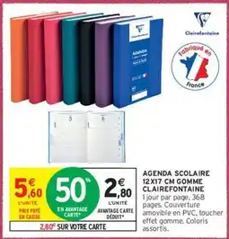Intermarché Clairefontaine - agenda scolaire 12x17 cm gomme offre