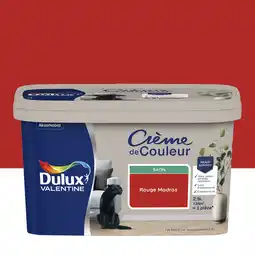 Castorama Peinture Crème De Couleur Dulux Valentine satin rouge madras 2,5L offre
